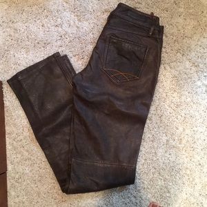 Brown 100% Leather Pants- NEW!